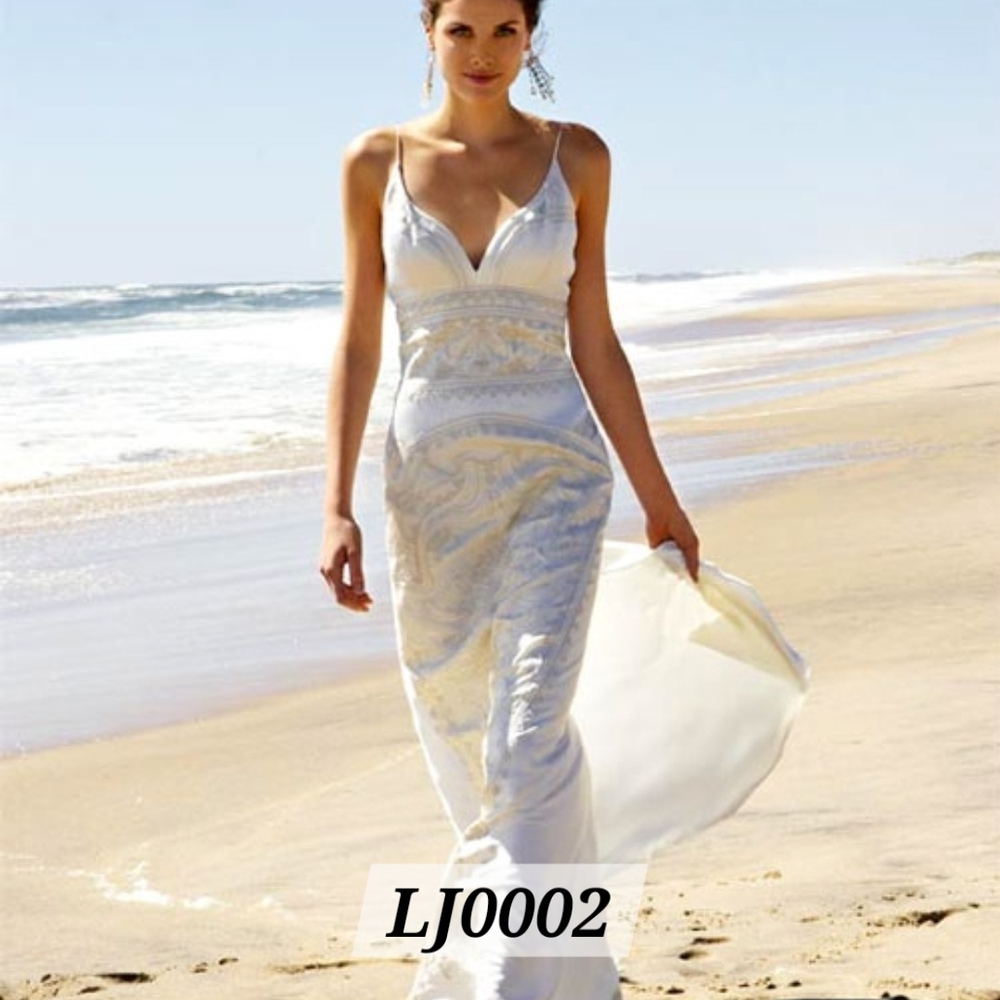 Elegant White and Gold Gown